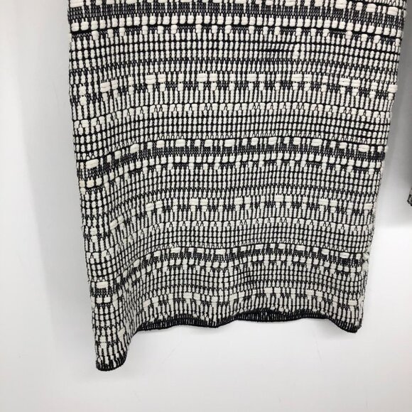 Helmut Lang Black + White knit mixed print linen  blend bodycon mini dress SP - Picture 10 of 16